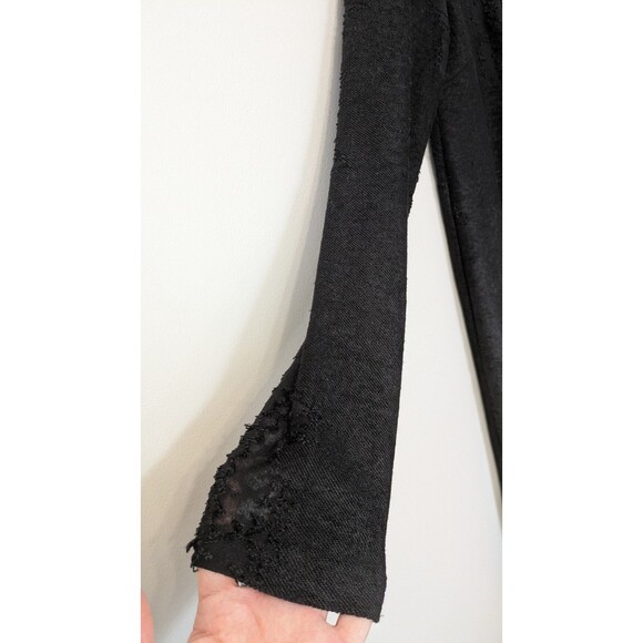 Nor Denmark Cowl Neck Dress Textured Designer Black Artsy Long Sleeve Midi US M - Picture 3 of 12